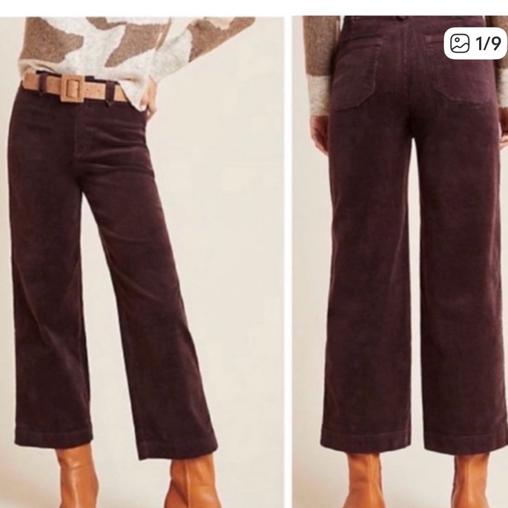 NWT Paige Anthropologie Nellie Crop High Rise Corduroy Pants Size 27 🥀🥀🥀